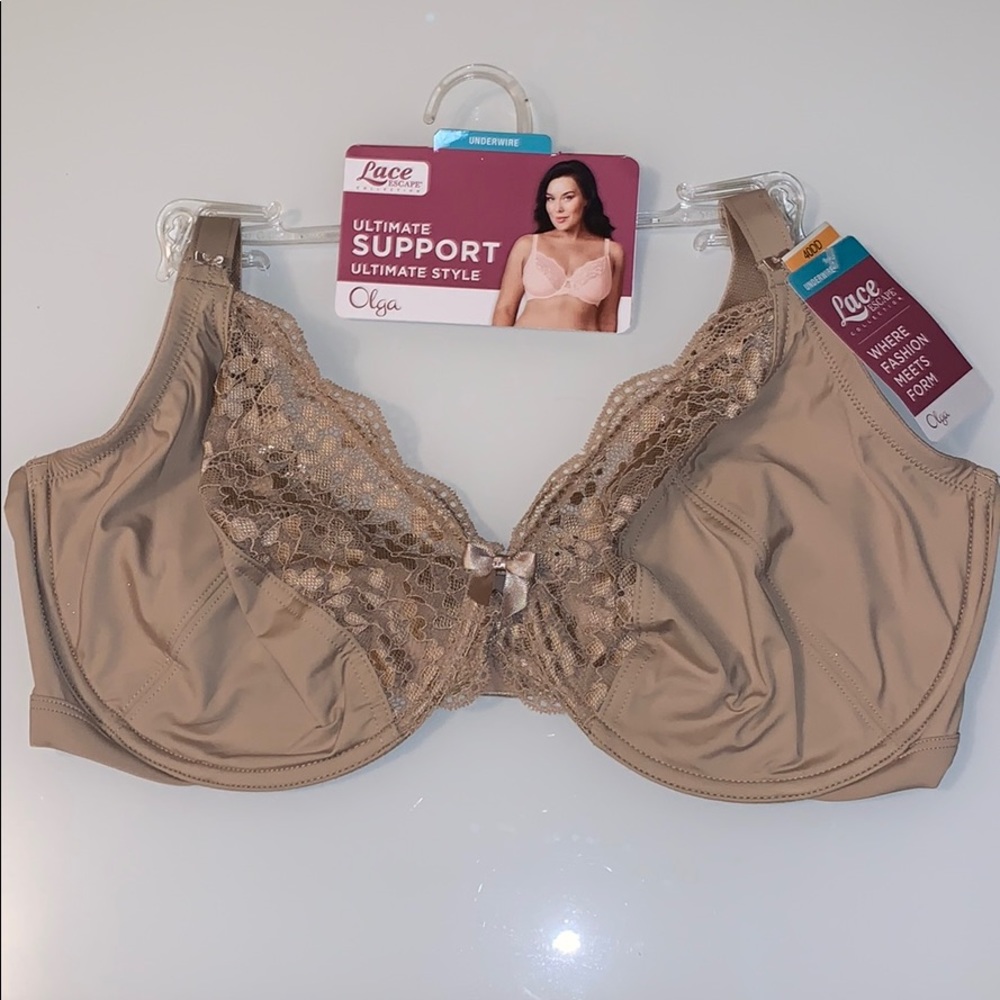 NWT Olga Lace Escape Underwire Bra, 40DD